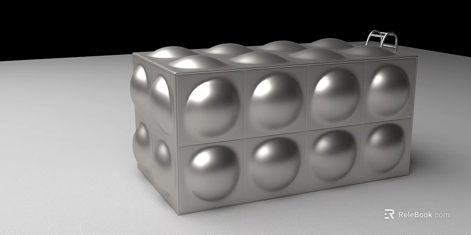 Industrial Equipment Stainless Steel Modular Structure With Circular Protrusions And Top Handle 3d model 