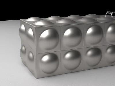 Industrial Equipment Stainless Steel Modular Structure With Circular Protrusions And Top Handle 3d model