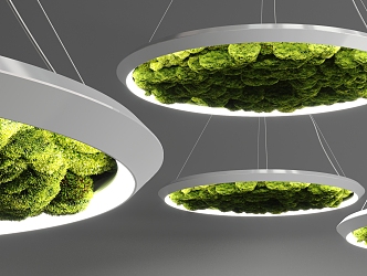 Modern chandelier green plant chandelier combination 3d model