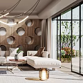 Modern Living Room Interior With Unique Chandelier Wooden Decorative Wall Sofa Set And Area Rug