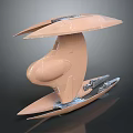 Futuristic Mechanical Structure With Brown Body And Metallic Components Unique Design And Shiny Base