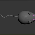 Cute Gray Round Game Movie Character Mouse With Pink Glowing Ears And Eyes