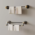 Black Metal Towel Racks With Wooden Accents Hold White Towels In Bathroom Interior