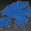 3D Geographical Map With Terrain Details Coastal Lines And Surrounding Islands