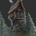 Unique Detached Villa With Mechanical Legs Amidst Pine Trees In Forest