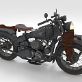 Classic Vintage Motorcycle With Brown Seat And Retro Design Features