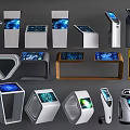 Modern all-in-one machine inquiry machine registration machine numbering machine calling machine 3d model