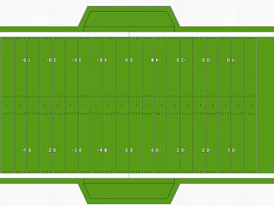 Detailed American Football Field Layout With Yard Lines And End Zones 3d model