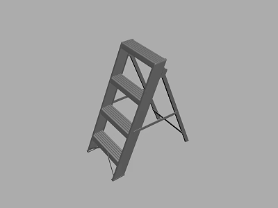 Sturdy Multipurpose Household Ladder A Frame Design With Four Step Structure 3d model