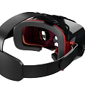 Sleek Modern VR Headset Design With Black Frame Red Accents And Straps 3d model