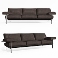 Modern three-seat sofa leather multiplayer sofa 3d model