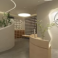Modern SPA Sauna Interior With Reception Area Massage Beds Wooden Elements And Soft Lighting