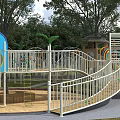 Kindergarten non-powered amusement equipment large slide combination tree house 3d model