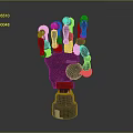 High Tech Black Robotic Hand With Silver Joints And Precision Base