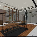 Modern Clothing Store Interior With Clothing Racks Seats And Wooden Floor