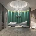 Elegant Modern Jewelry Store Interior With Glass Display Cases And Chandelier
