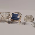 Stylish Rattan Leisure Chairs In Modern Designs With Blue Cushions Various Styles