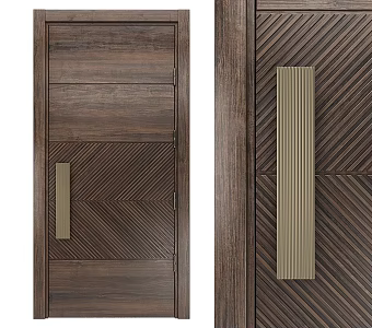 Modern single door entry door 3d model