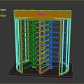 Yellow Full Height Security Turnstile With Metal Frame And Spiral Rotating Mechanism