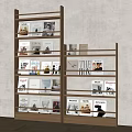 Modern Wooden Bookshelf With Books Decorations Floor Lamp And Green Plant In Interior