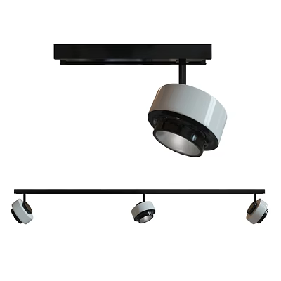 Modern Track Mounted Black White Downlights And Spotlights Adjustable Angle Lighting Fixtures 3d model