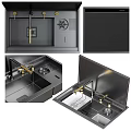 Modern Stainless Steel Kitchen Sink With Faucet Drainboard And Integrated Design