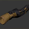 Black and Brown Leather Work Glove With Protective Design And Wrist Cuff