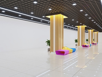 Modern Mall Pillar 3d model