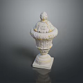 Elegant White Decorative Vase With Gold Accents Carved Patterns And Square Base For Home Decor