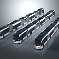 modern light rail train subway high-speed rail 3d model