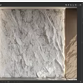 Gray And White Textured Natural Stone Background Wall With Wooden Frame