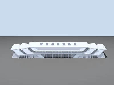 Modern High-speed Railway Station 3d model