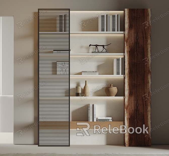 Modern Decorative Cabinet Open Cabinet Bookcase model