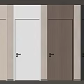 Modern Hinged Doors In Beige White Wood Grain And Dark Gray With Black Handles