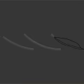 Black Curved Mechanical Components With Connecting Wires And Assembly Parts