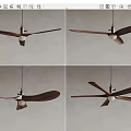 Bell Vintage Ceiling Fan Ceiling Lamp Ceiling Fan Ceiling Lamp 3d model