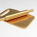 Modern Golden Metal Roll Tool With Handle And Square Base Design 3d model