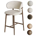Modern Bar Stool With Comfortable Fleece Seat Wooden Frame And Color Options