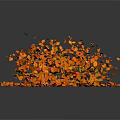 Vibrant Autumn Orange Yellow Falling Leaves Scattered On Dark Background