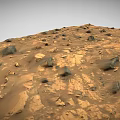 Vast Mars Landscape With Red Sandy Terrain Scattered Rocks And Barren View