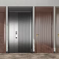 Modern Swing Doors With Textured Panels Vertical Stripes And Multiple Colors 3d model