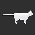 White Cat Silhouette In Low Poly Design On Black Background