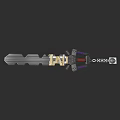 Decorative Weapon Sword With Gold Letters TAI And Purple Accents