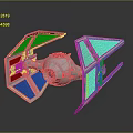 Highly Detailed TIE Fighter Scale Model With Triangular Wings And Collectible Features