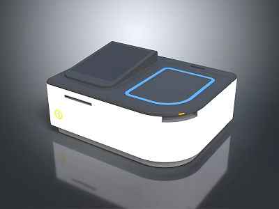 Advanced Industrial Equipment With White Black Design Black Top Cover And Blue Panel 3d model