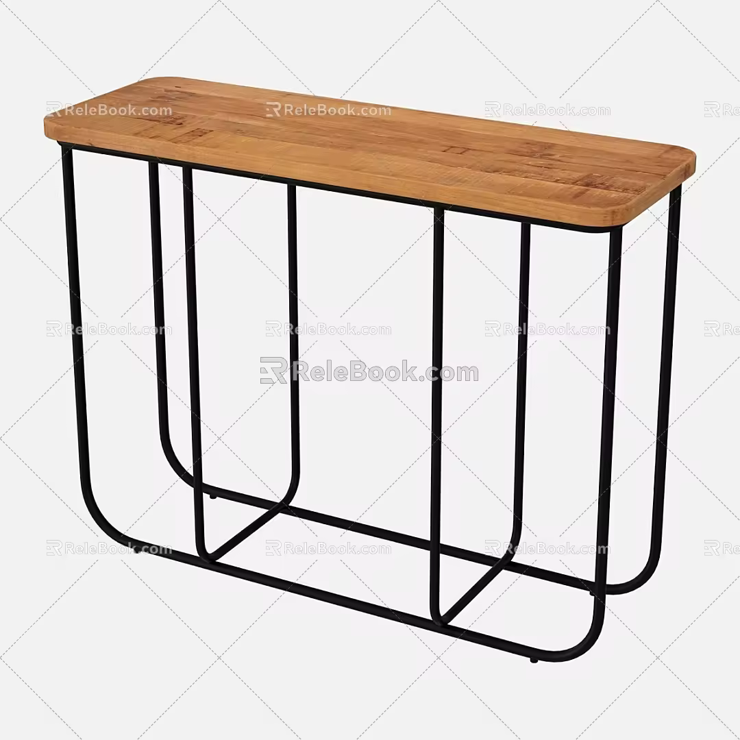 Nordic Entrance Table Solid Wood Entrance Very Narrow Entrance Table against the Wall Table Iron Entrance Super Narrow Corridor Table 3d model