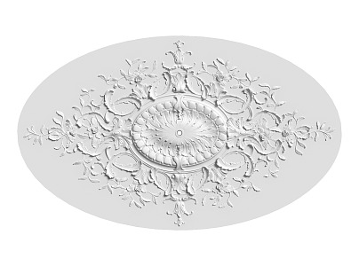 European-style lamp panel gypsum component carved 3d model