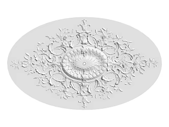 European-style lamp panel gypsum component carved 3d model