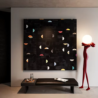 Italian Hanging Painting Abstract Hanging Painting Texture Painting Oil Painting Black and White Art Hanging Painting 3d model