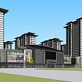 Modern Gate Song Xiamen Jianfa Building Facade 3d model